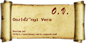 Oszlányi Vera névjegykártya